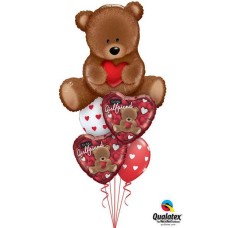 Bouquet 139 Teddy Bear Love Qualatex #16453 41324-2 18080-2